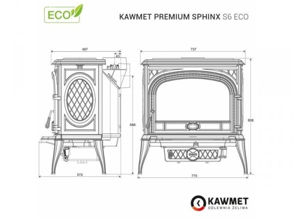 KAWMET Premium Piec SPHINX S6 ECO