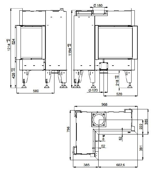Wkład kominkowy BeF FLAT 6 L