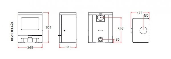 Piec wolnostojący Charnwood SKYE E700