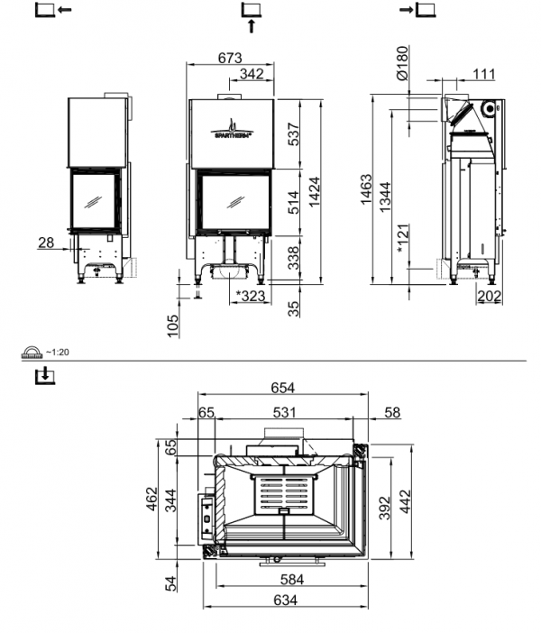 Wkład kominkowy SPARTHERM Varia 2R-55h
