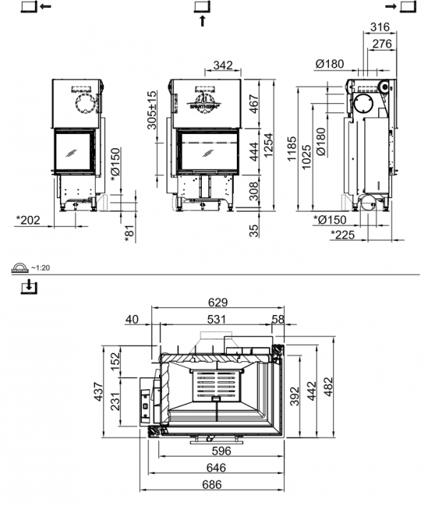 Wkład kominkowy SPARTHERM VARIA 2R-62h