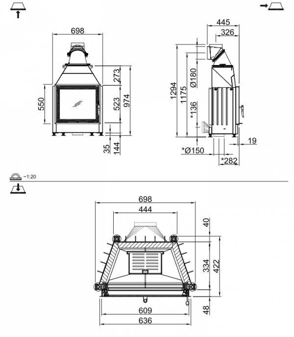 Wkład kominkowy SPARTHERM Mini S RLU