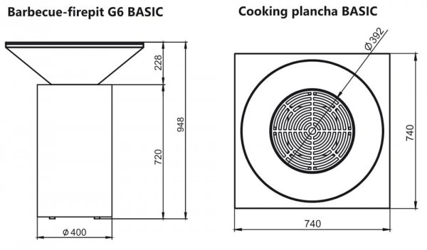 Palenisko-grill ogrodowy Artiss G6 BASIC corten