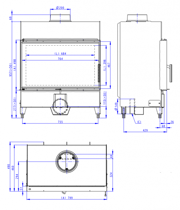 Wkład kominkowy ROMOTOP HEAT 2G 80.50.01