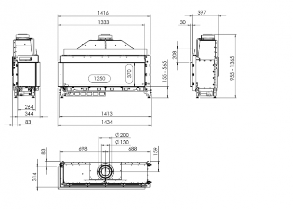 KOMINEK GAZOWY KALFIRE G125/37C