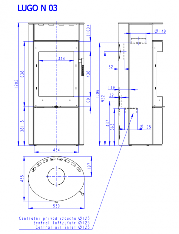 Piec wolnostojący ROMOTOP LUGO N 03  - metal