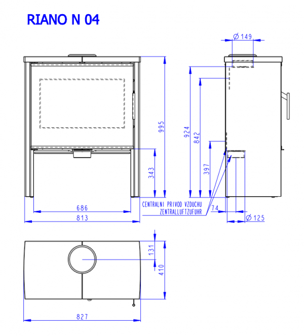 Piec wolnostojący ROMOTOP RIANO N 04 - ceramika