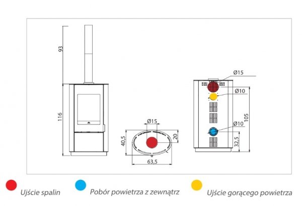 Piec wolnostojący Edilkamin KRIO GL INT stal