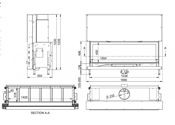 Wkład kominkowy DORAKO Linea H 1570