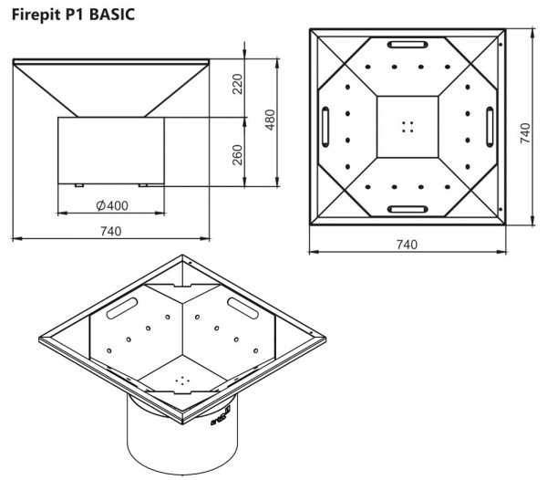 Palenisko ogrodowe Artiss P1 BASIC grafit
