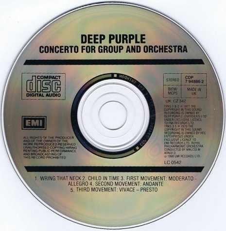 Deep Purple, The Royal Philharmonic Orchestra Conducted By Malcolm Arnold - Concerto For Group And Orchestra (CD)