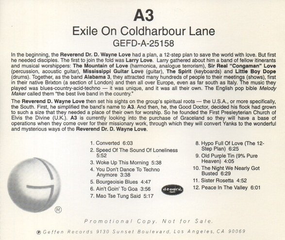 Alabama 3 - Exile On Coldharbour Lane (CD)