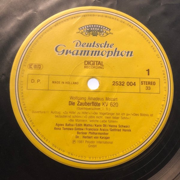 Mozart · Herbert Von Karajan · Edith Mathis · Karin Ott · Janet Perry · Francisco Araiza · Gottfried Hornik · José Van Dam · Chor der Deutschen Oper Berlin · Berliner Philharmoniker - Die Zauberflöte / The Magic Flute / La Flûte Enchantée (LP)