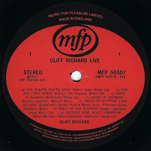 Cliff Richard - Cliff Richard Live! (LP)
