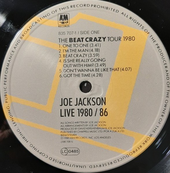 Joe Jackson - Live 1980 / 86 (2LP)