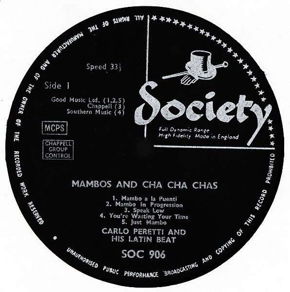 Carlo Peretti And His Latin Beat - Mambos And Cha Cha Chas (LP)