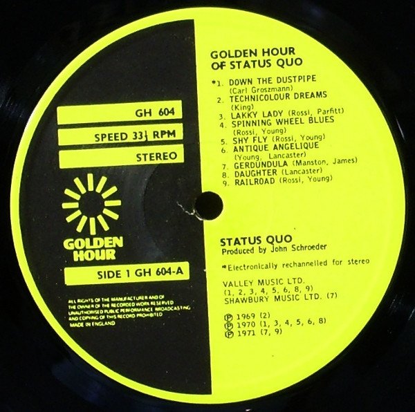 Status Quo - Status Quo - Down The Dustpipe (LP)