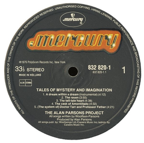 The Alan Parsons Project - Tales Of Mystery And Imagination - Edgar Allan Poe (LP)