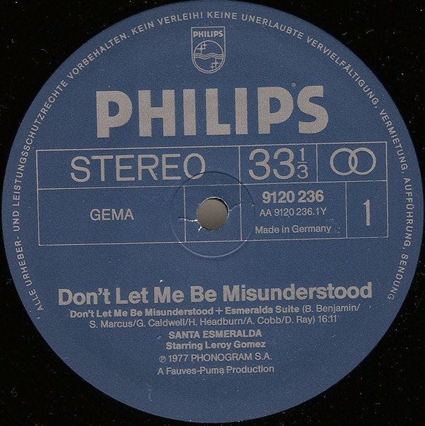 Santa Esmeralda Starring Leroy Gomez - Don't Let Me Be Misunderstood (LP)