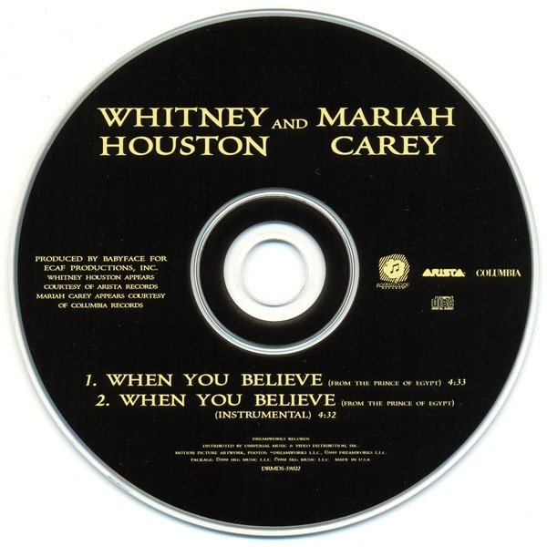 Whitney Houston And Mariah Carey - When You Believe (From The Prince Of Egypt) (Maxi-CD)