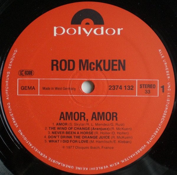 Rod McKuen - Amor, Amor Slide...Easy In (LP)