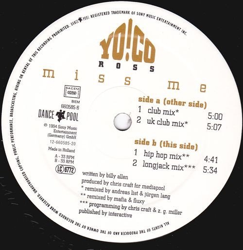 Yo!Co Ross - Miss Me (12'')
