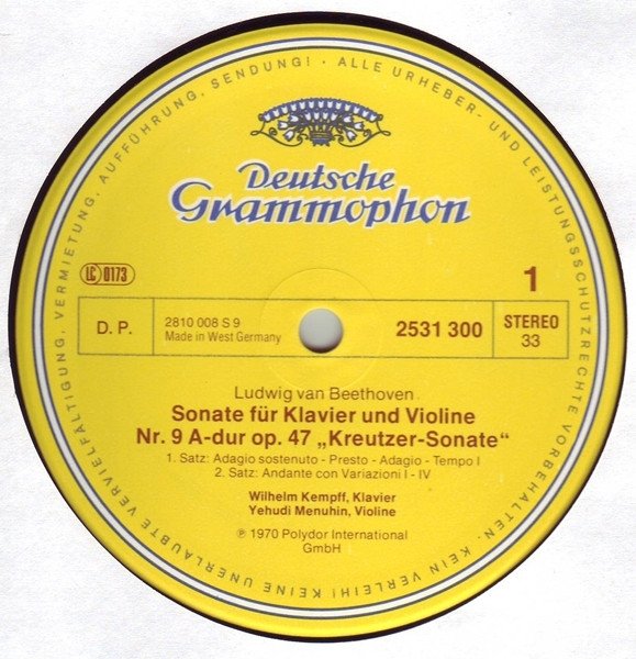 Beethoven, Wilhelm Kempff, Yehudi Menuhin - »Kreutzer-Sonate« / »Frühlingssonate« (LP)