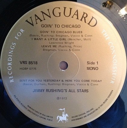 Jimmy Rushing - Jimmy Rushing's All Stars Going To Chicago (LP)