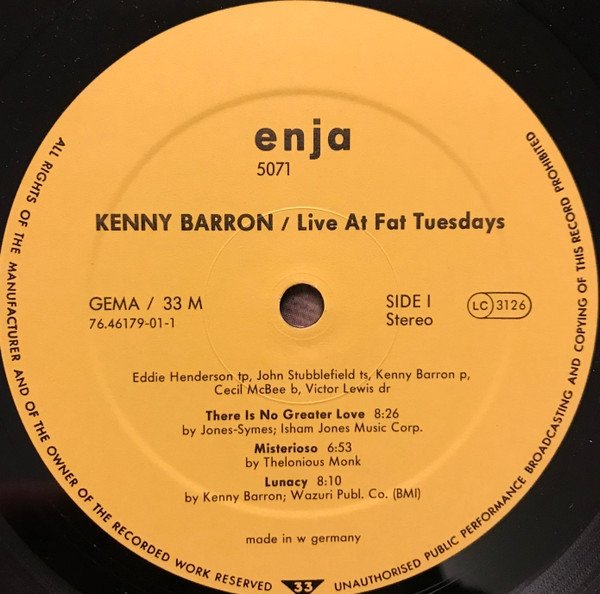 Kenny Barron - Live At Fat Tuesdays (LP)