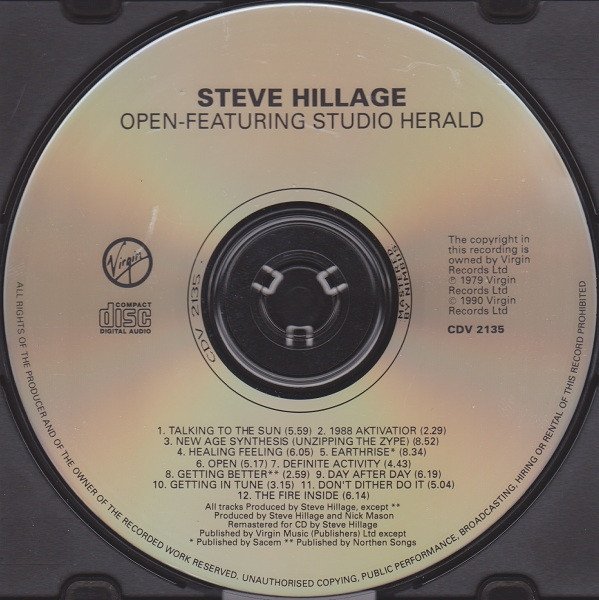 Steve Hillage - Open - Featuring Studio Herald (CD)