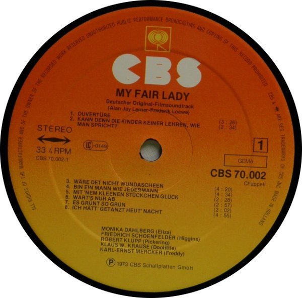 My Fair Lady - Deutsche Original Filmmusik (LP)