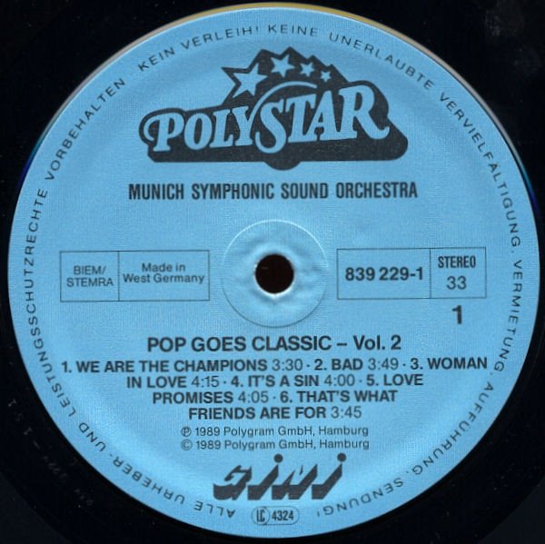 Munich Symphonic Sound Orchestra - The Sensation Of Sound - Pop Goes Classic Vol. 2 (LP)