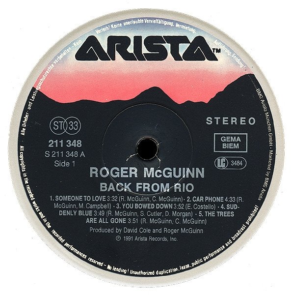 Roger McGuinn - Back From Rio (LP)
