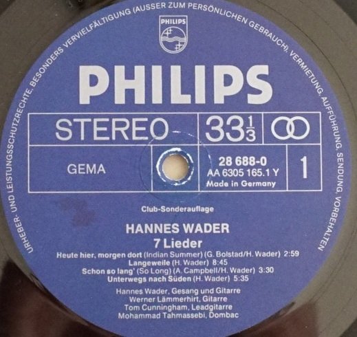 Hannes Wader - 7 Lieder (LP)