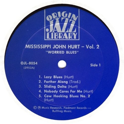 Mississippi John Hurt - Volume II Of The Original Piedmont Recordings &quot;Worried Blues&quot; (LP)