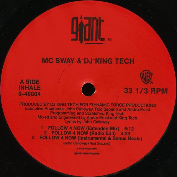 MC Sway &amp; DJ King Tech - Follow 4 Now / Time 4 Peace (12'')