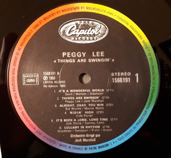 Peggy Lee - Things Are Swingin' (LP)
