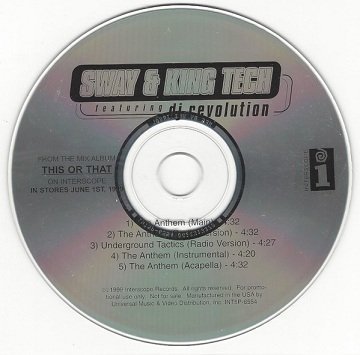 Sway &amp; King Tech Featuring DJ Revolution - The Anthem (Maxi-CD)