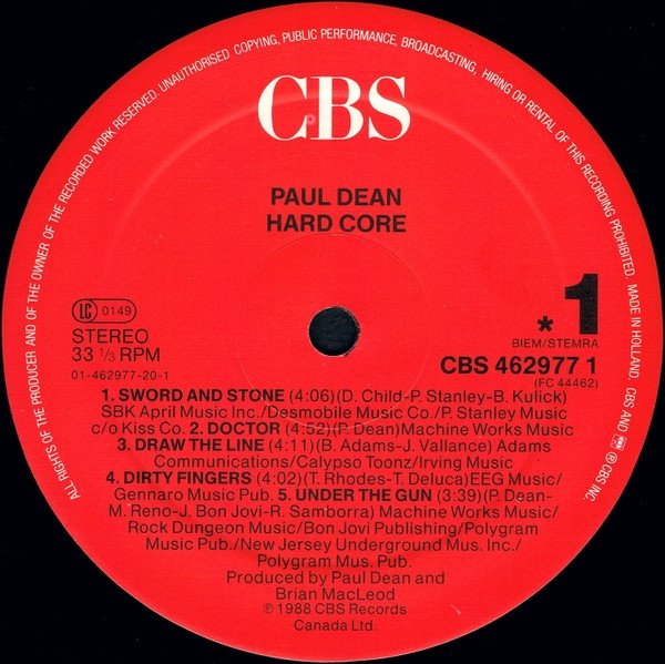 Paul Dean - Hard Core (LP)
