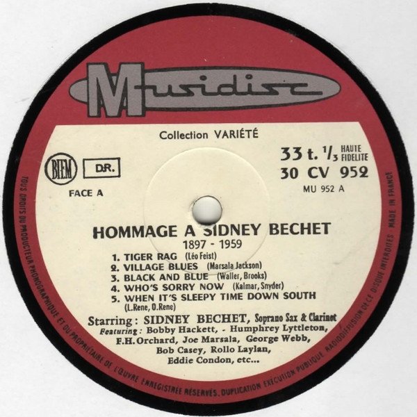 Sidney Bechet - Hommage A Sidney Bechet (LP)
