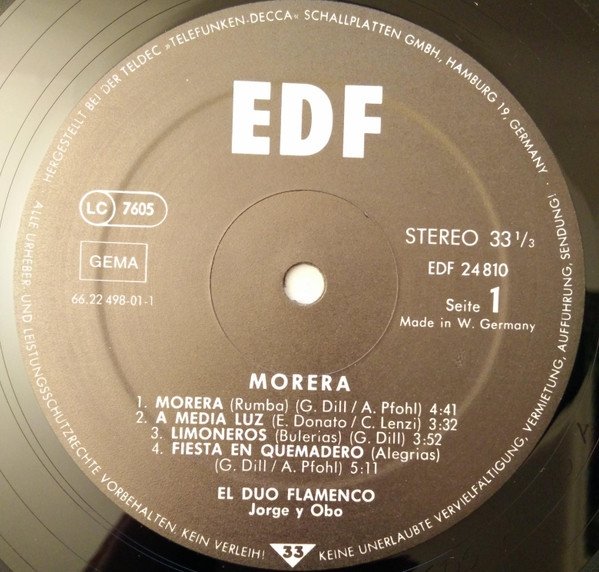 Jorge Y Obo - El Duo Flamenco - Morera (LP)
