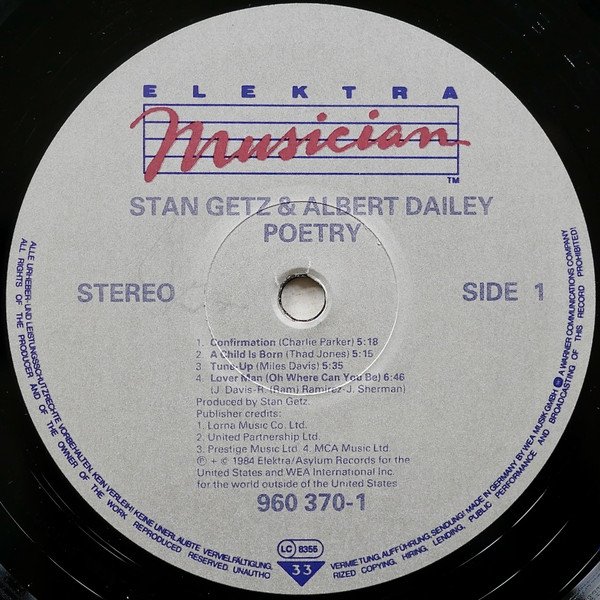 Stan Getz &amp; Albert Dailey - Poetry (LP)