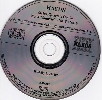 Haydn, Kodály Quartet - String Quartets Op. 76, No. 4 &quot;Sunrise&quot; - No. 5 - No. 6 (CD)