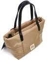 Torebka crossbody kuferek listonoszka na taśmowym pasku beżowa Monnari