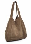 Zamszowa torebka shopper skóra naturalna bezowa camel