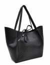 Shopper torebka skóra naturalna czarna Laura Biaggi
