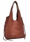 Brązowa Torebka Shopper z Naturalnej Skóry - 2w1