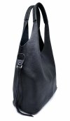 Czarna Torebka Shopper z Naturalnej Skóry - 2w1