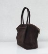 Torebka shopper zamszowa Vera Pelle skóra brązowa czekoladowa Laura Biaggi
