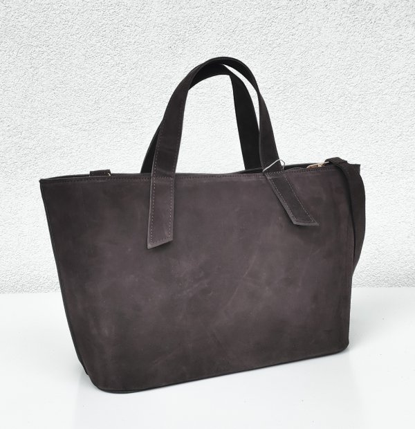 Klasyczna zamszowa torebka brązowa czekoladowa